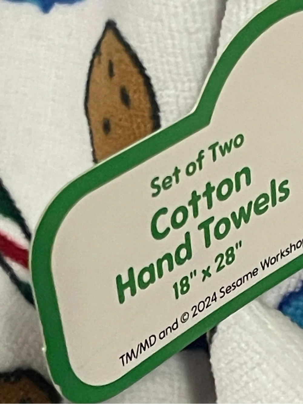 Christmas Sesame Street Cookie Monster Hand Towels, Set of 2